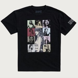 Taylor Swift Black Short Sleeve Tee with Vintage Prints